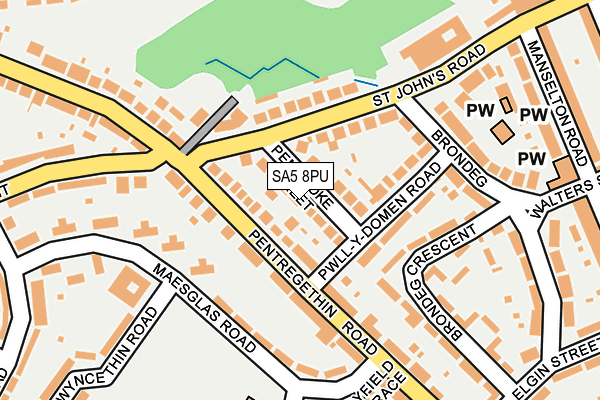 SA5 8PU map - OS OpenMap – Local (Ordnance Survey)