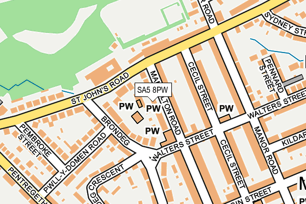 SA5 8PW map - OS OpenMap – Local (Ordnance Survey)