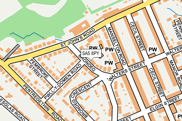 SA5 8PY map - OS OpenMap – Local (Ordnance Survey)