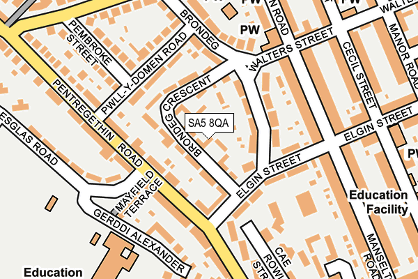 SA5 8QA map - OS OpenMap – Local (Ordnance Survey)