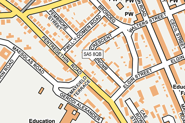 SA5 8QB map - OS OpenMap – Local (Ordnance Survey)