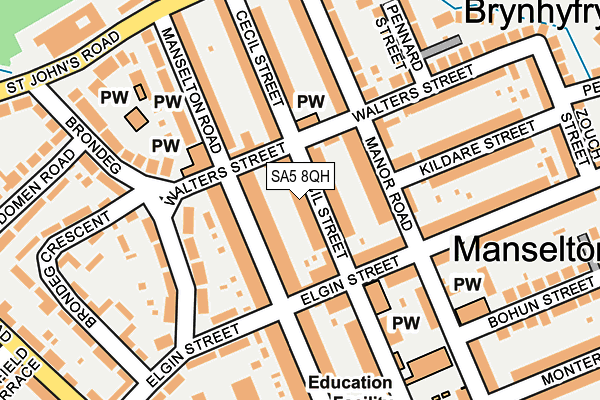 SA5 8QH map - OS OpenMap – Local (Ordnance Survey)