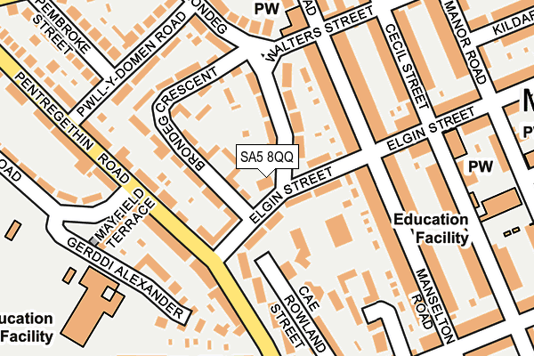 SA5 8QQ map - OS OpenMap – Local (Ordnance Survey)