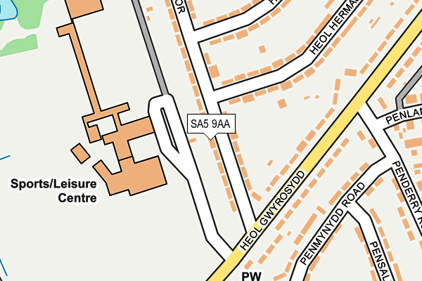 SA5 9AA map - OS OpenMap – Local (Ordnance Survey)