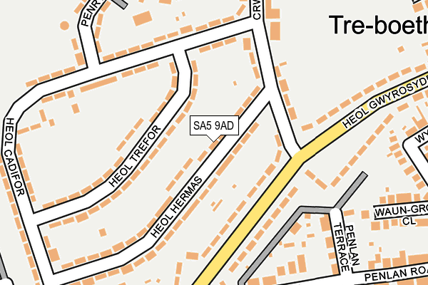 SA5 9AD map - OS OpenMap – Local (Ordnance Survey)