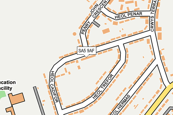 SA5 9AF map - OS OpenMap – Local (Ordnance Survey)