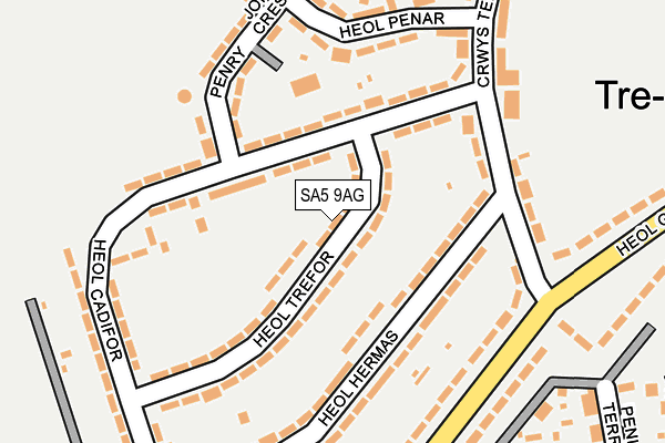 SA5 9AG map - OS OpenMap – Local (Ordnance Survey)