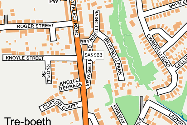 SA5 9BB map - OS OpenMap – Local (Ordnance Survey)