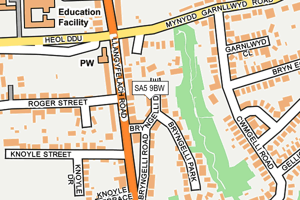 SA5 9BW map - OS OpenMap – Local (Ordnance Survey)