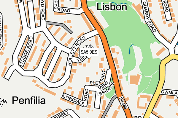 SA5 9ES map - OS OpenMap – Local (Ordnance Survey)