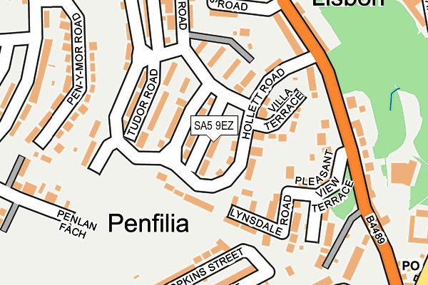 SA5 9EZ map - OS OpenMap – Local (Ordnance Survey)