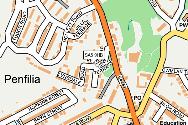SA5 9HB map - OS OpenMap – Local (Ordnance Survey)
