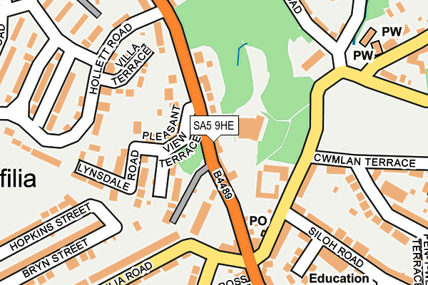SA5 9HE map - OS OpenMap – Local (Ordnance Survey)