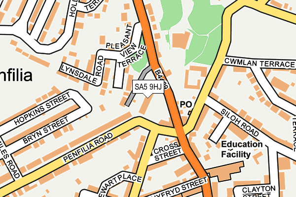 SA5 9HJ map - OS OpenMap – Local (Ordnance Survey)