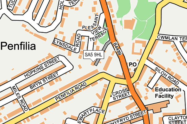 SA5 9HL map - OS OpenMap – Local (Ordnance Survey)