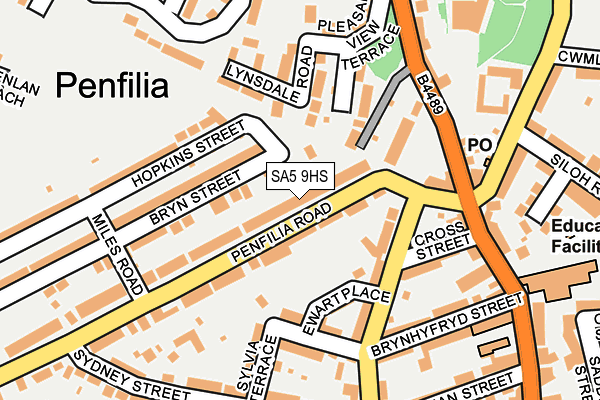 SA5 9HS map - OS OpenMap – Local (Ordnance Survey)