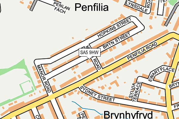 SA5 9HW map - OS OpenMap – Local (Ordnance Survey)