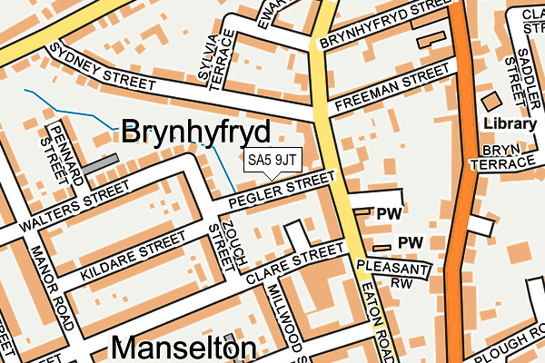 SA5 9JT map - OS OpenMap – Local (Ordnance Survey)