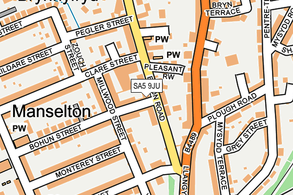 SA5 9JU map - OS OpenMap – Local (Ordnance Survey)