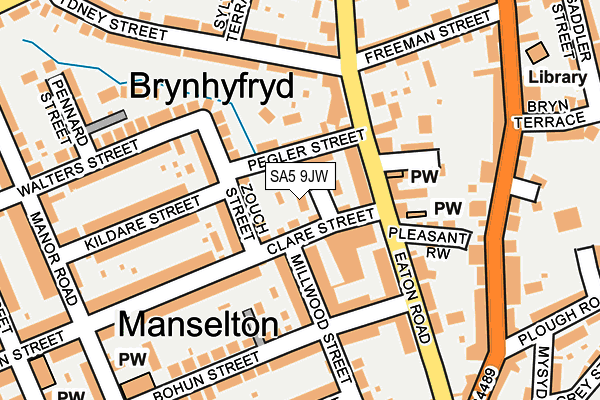 SA5 9JW map - OS OpenMap – Local (Ordnance Survey)
