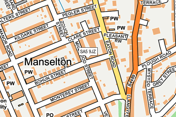 SA5 9JZ map - OS OpenMap – Local (Ordnance Survey)