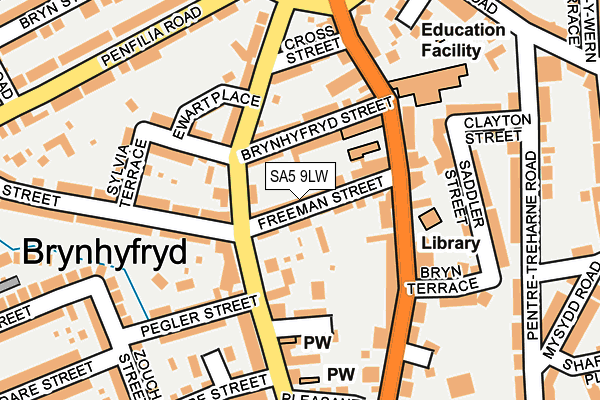 SA5 9LW map - OS OpenMap – Local (Ordnance Survey)