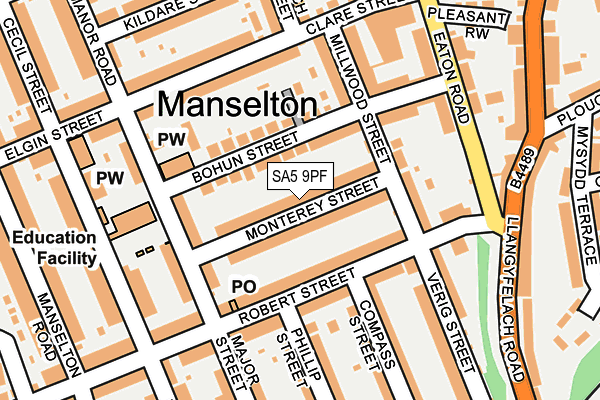 SA5 9PF map - OS OpenMap – Local (Ordnance Survey)