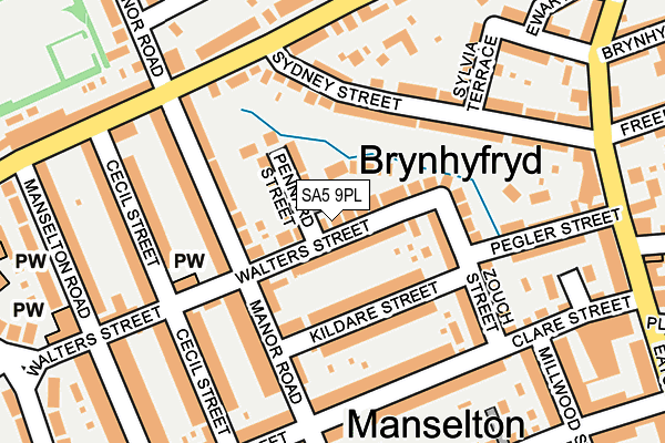SA5 9PL map - OS OpenMap – Local (Ordnance Survey)