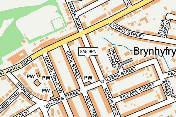 SA5 9PN map - OS OpenMap – Local (Ordnance Survey)