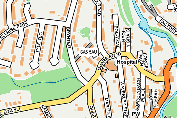 SA6 5AU map - OS OpenMap – Local (Ordnance Survey)