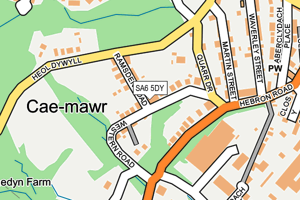 SA6 5DY map - OS OpenMap – Local (Ordnance Survey)