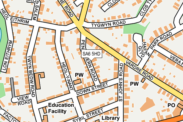 SA6 5HD map - OS OpenMap – Local (Ordnance Survey)