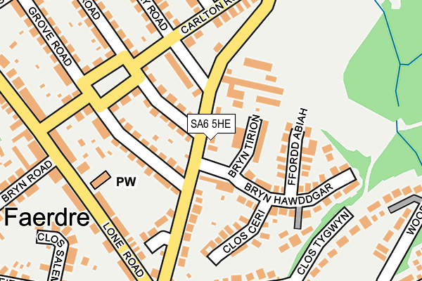 SA6 5HE map - OS OpenMap – Local (Ordnance Survey)