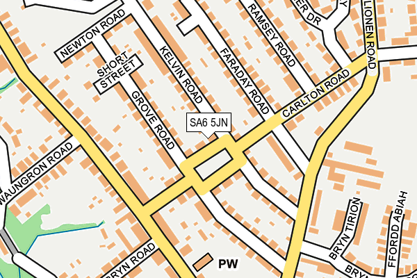 SA6 5JN map - OS OpenMap – Local (Ordnance Survey)
