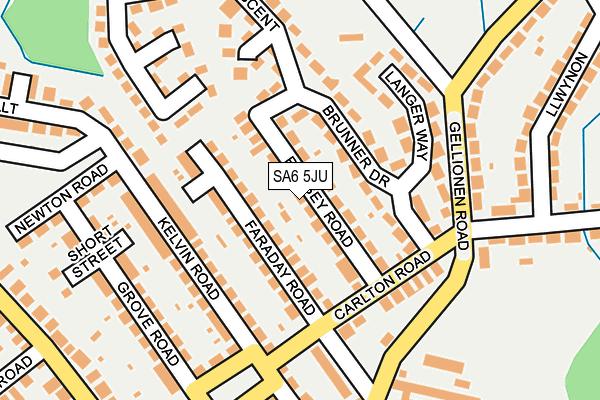 SA6 5JU map - OS OpenMap – Local (Ordnance Survey)