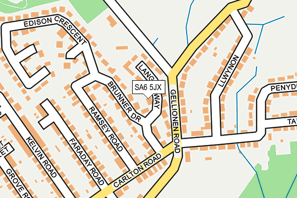 SA6 5JX map - OS OpenMap – Local (Ordnance Survey)