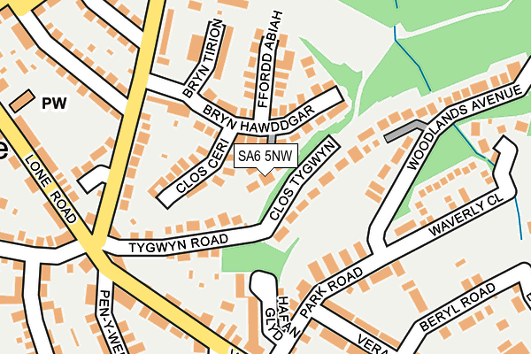 SA6 5NW map - OS OpenMap – Local (Ordnance Survey)