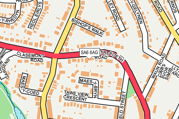 SA6 6AG map - OS OpenMap – Local (Ordnance Survey)