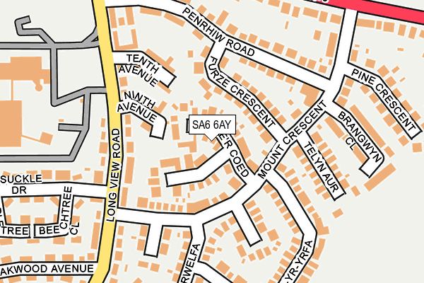 SA6 6AY map - OS OpenMap – Local (Ordnance Survey)