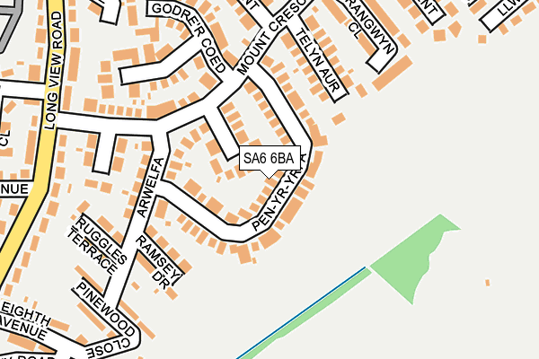 SA6 6BA map - OS OpenMap – Local (Ordnance Survey)