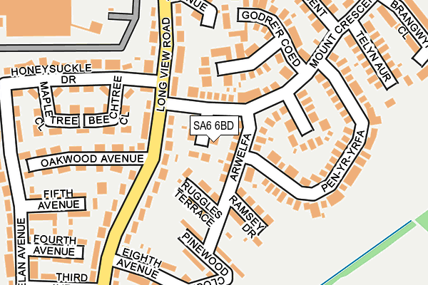 SA6 6BD map - OS OpenMap – Local (Ordnance Survey)