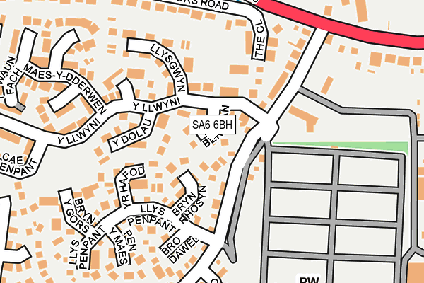 SA6 6BH map - OS OpenMap – Local (Ordnance Survey)