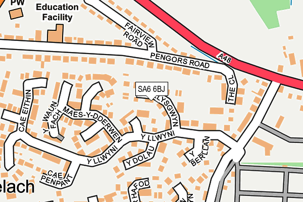 SA6 6BJ map - OS OpenMap – Local (Ordnance Survey)