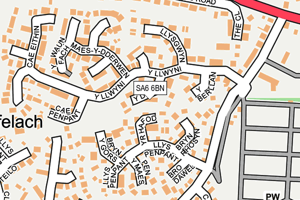 SA6 6BN map - OS OpenMap – Local (Ordnance Survey)