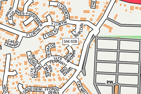 SA6 6DB map - OS OpenMap – Local (Ordnance Survey)