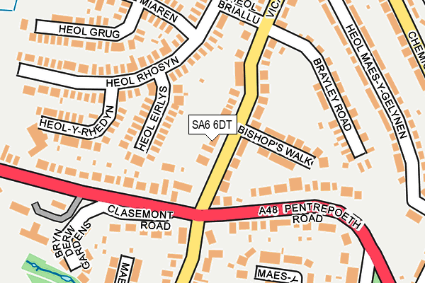 SA6 6DT map - OS OpenMap – Local (Ordnance Survey)
