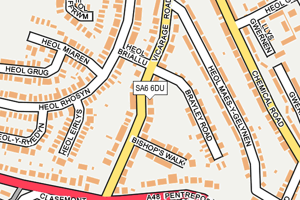 SA6 6DU map - OS OpenMap – Local (Ordnance Survey)