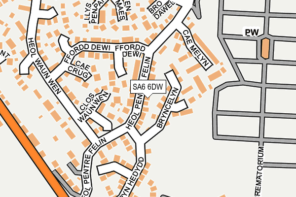 SA6 6DW map - OS OpenMap – Local (Ordnance Survey)