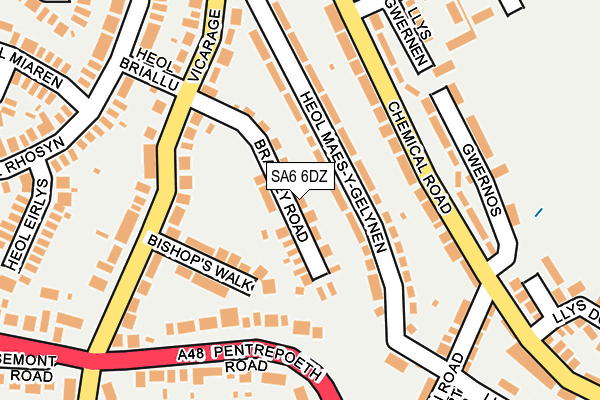 SA6 6DZ map - OS OpenMap – Local (Ordnance Survey)