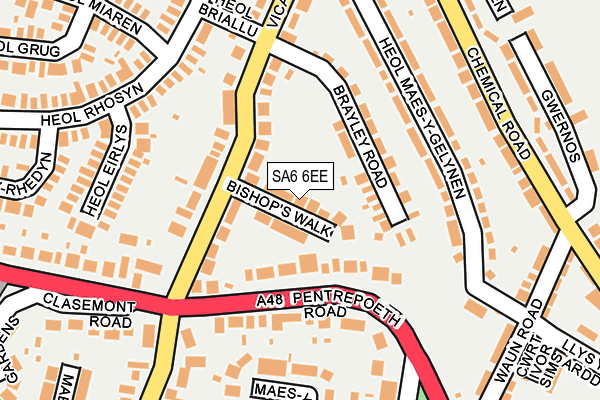 SA6 6EE map - OS OpenMap – Local (Ordnance Survey)